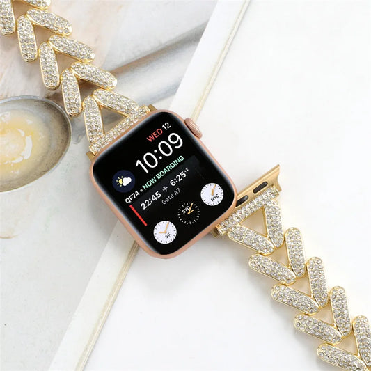 Gemstone-Embellished Apple Watch Band