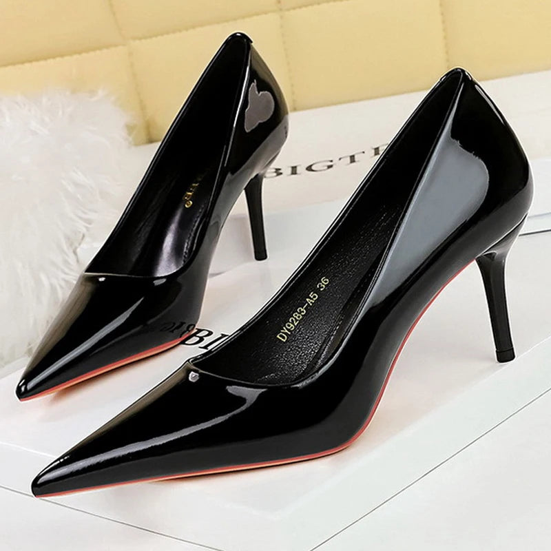 Patent Leather Women Pumps