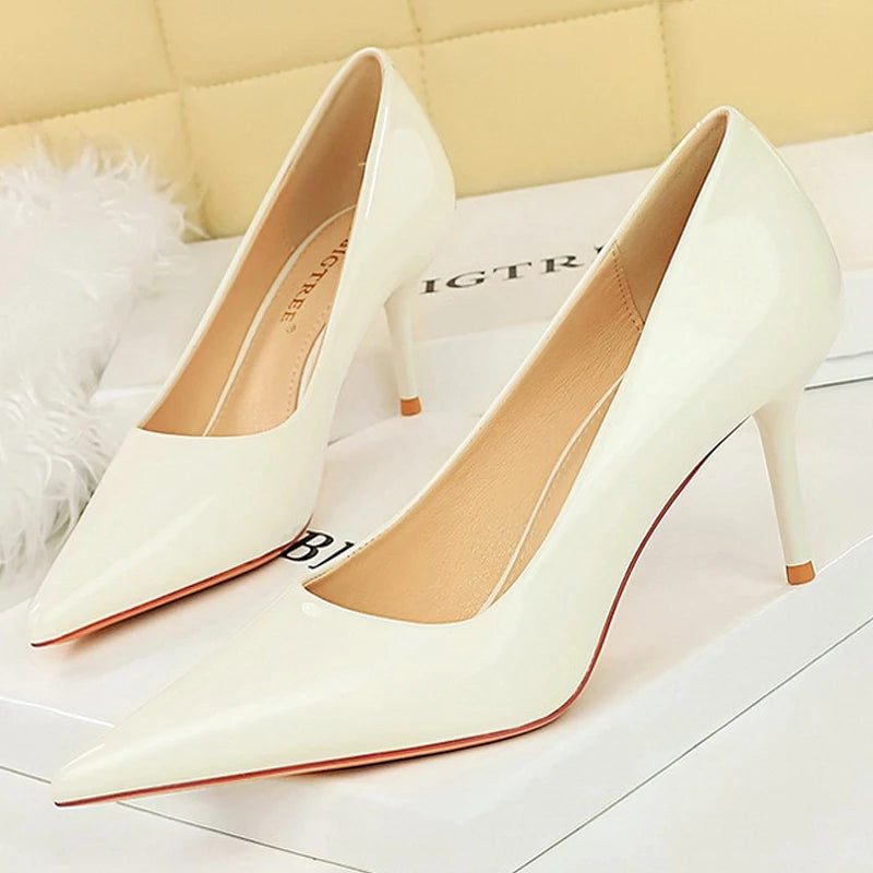 Patent Leather Women Pumps