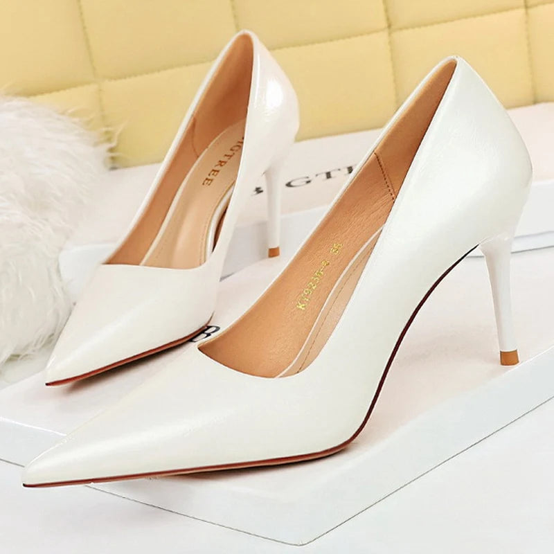 Sleek Patent Leather Pumps for Women